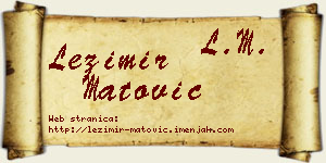 Ležimir Matović vizit kartica